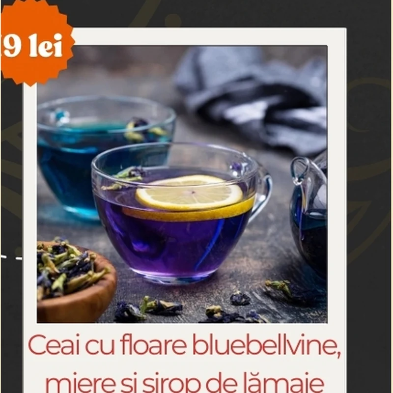 Ceai cu floare bluebellvine, miere și sirop de lămâie