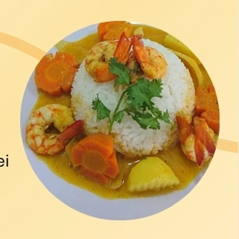 Creveți în sos curry