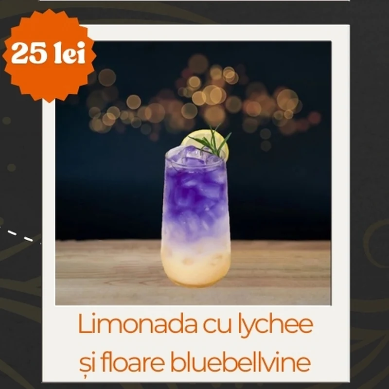 Limonadă cu lychee și floare bluebellvine