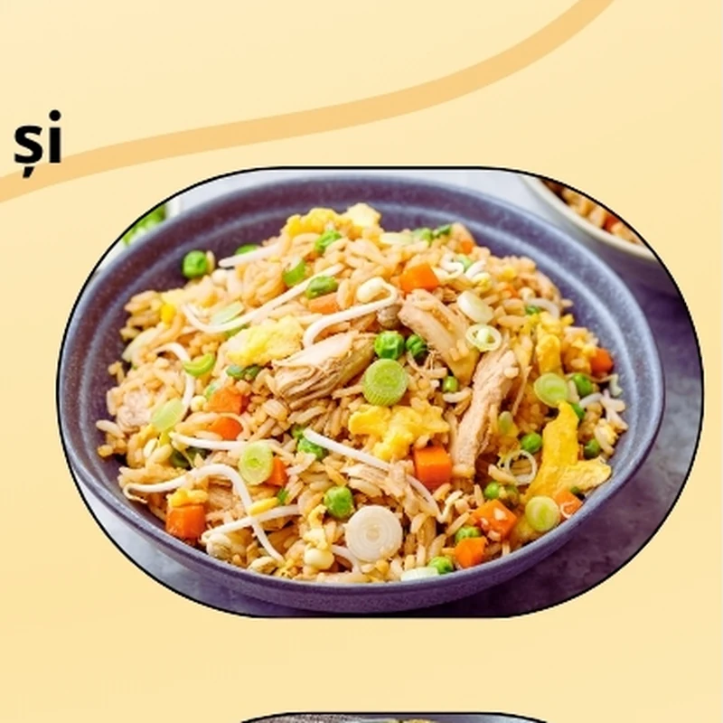 Orez mixt pui și vită