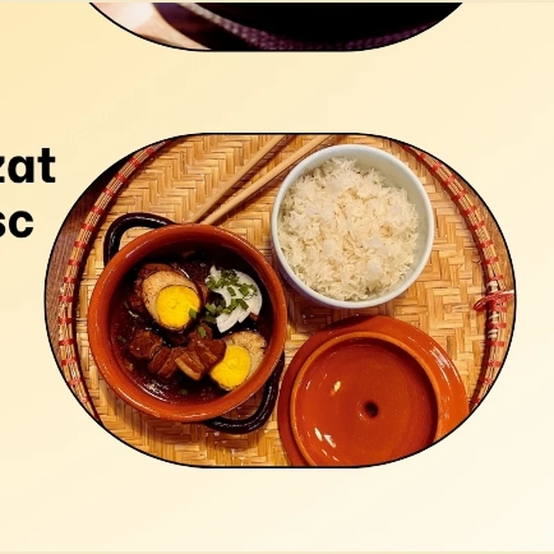 Orez simplu cu porc caramelizat în stil chinezesc