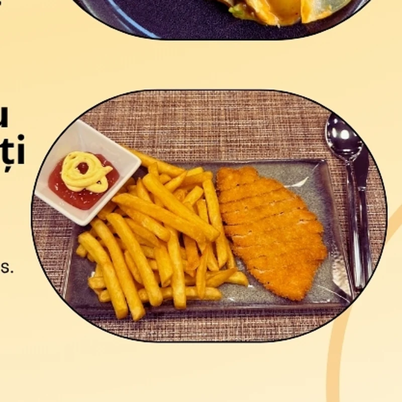 Pui crispy cu cartofi prăjiți