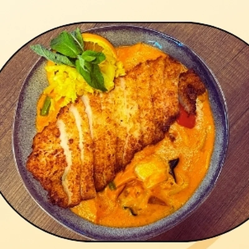 Pui crispy în sos curry