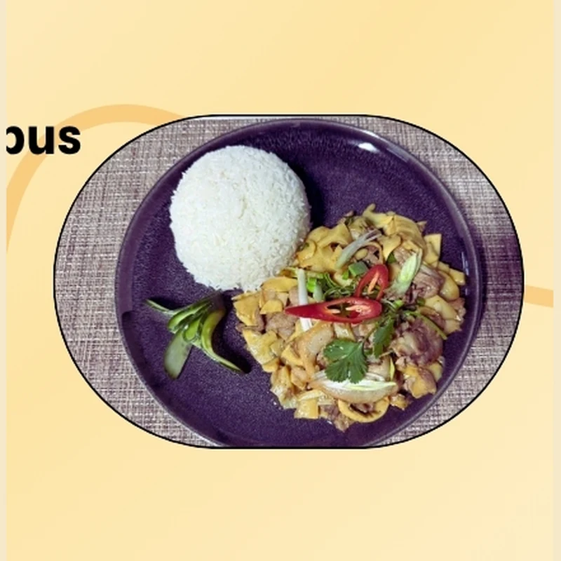 Rață cu bambus la wok