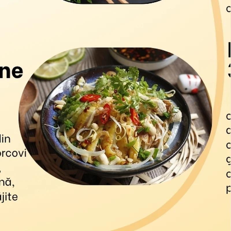 Tăiței lați fierți cu carne de pui