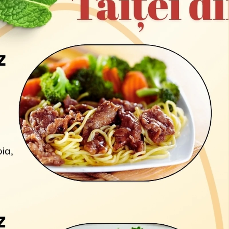 Tăiței din orez cu vită