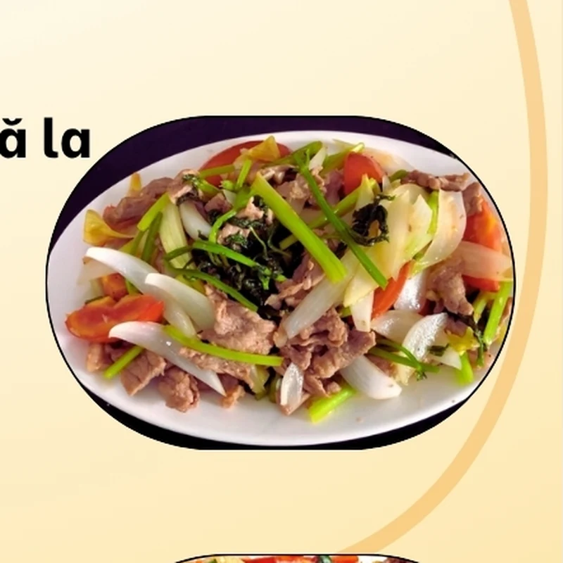 Vită cu ceapă la wok